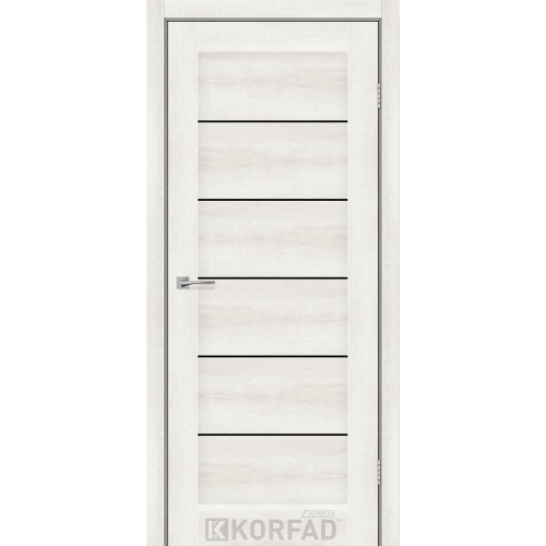 Межкомнатная дверь RIVIERA ясень шелковый стекло черное KORFAD Express