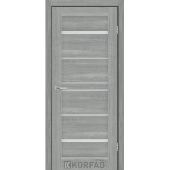 Двері міжкімнатні VISTA ясен сталевий скло сатин KORFAD Express