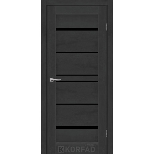 Межкомнатная дверь VISTA бетон графит стекло черное KORFAD Express
