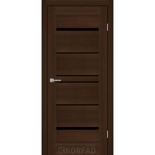 Межкомнатная дверь VISTA каштан стекло черное KORFAD Express
