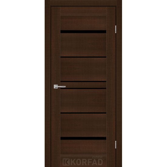 Двері міжкімнатні VISTA каштан скло чорне KORFAD Express