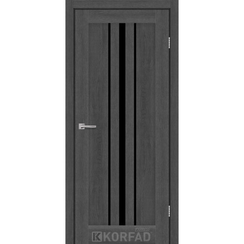 Межкомнатная дверь ALLEGRO ясень грани стекло черное KORFAD Express
