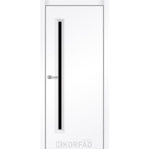 Межкомнатная дверь CORNET 01 белый мат кристал черное KORFAD Express