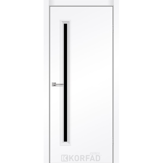 Двері міжкімнатні CORNET 01 білий мат кристал чорне KORFAD Express
