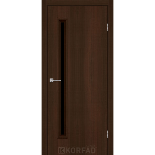 Межкомнатная дверь CORNET 01 каштан стекло черное KORFAD Express
