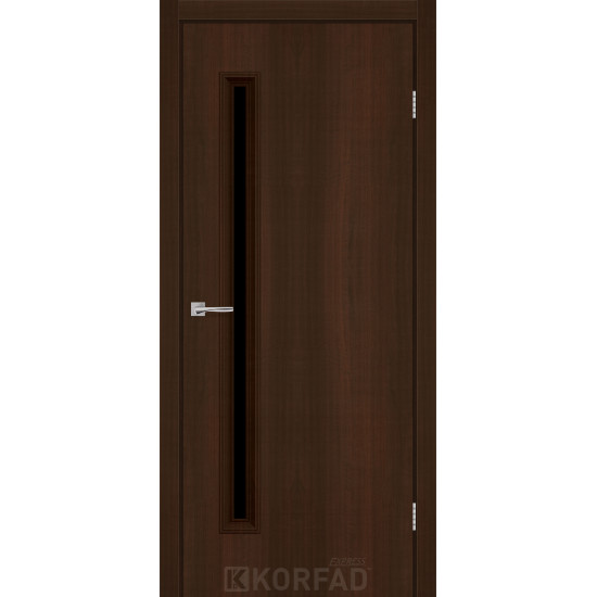 Двері міжкімнатні CORNET 01 каштан скло чорне KORFAD Express