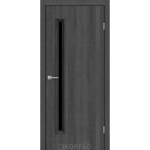 Межкомнатная дверь CORNET 01 ясень грани стекло черное KORFAD Express