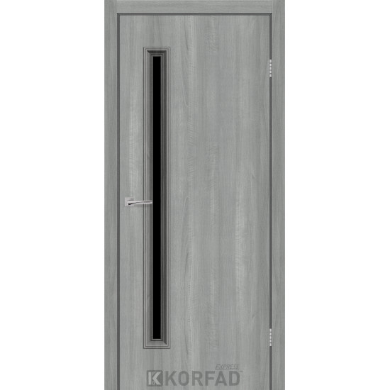 Двері міжкімнатні CORNET 01 ясен сталевий скло чорне KORFAD Express