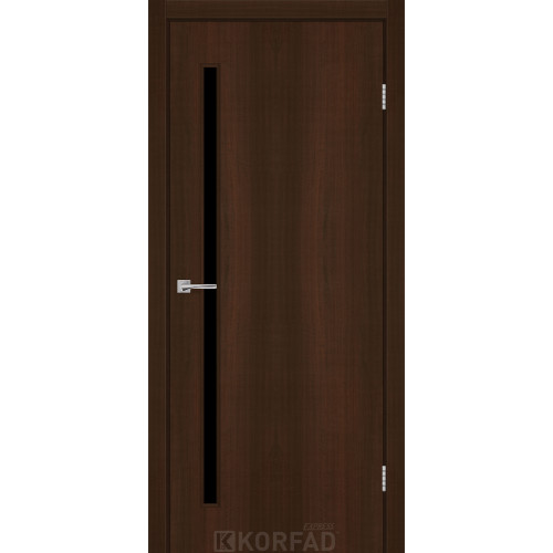 Межкомнатная дверь CORNET 03 каштан стекло черное KORFAD Express