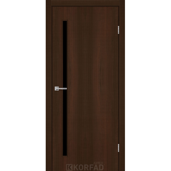 Двері міжкімнатні CORNET 03 каштан скло чорне KORFAD Express