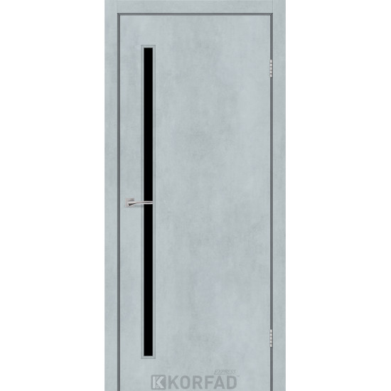 Двері міжкімнатні CORNET 03 цемент світлий скло чорне KORFAD Express