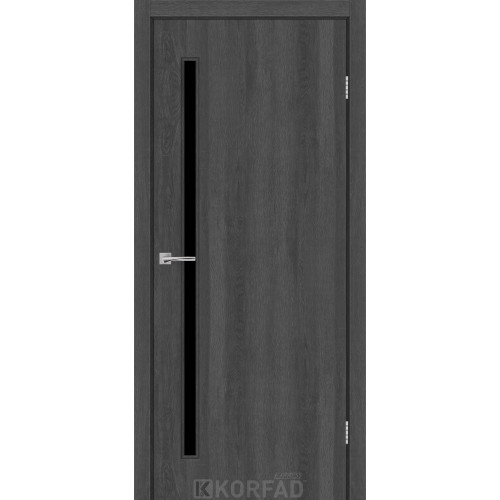 Межкомнатная дверь CORNET 03 ясень грани стекло черное KORFAD Express