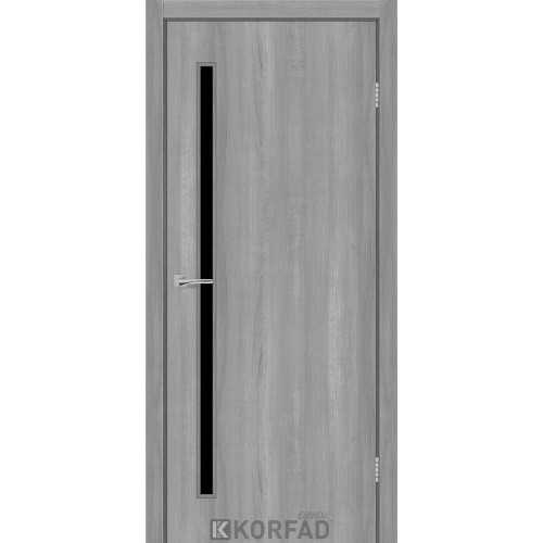 Межкомнатная дверь CORNET 03 ясень стальной стекло черное KORFAD Express