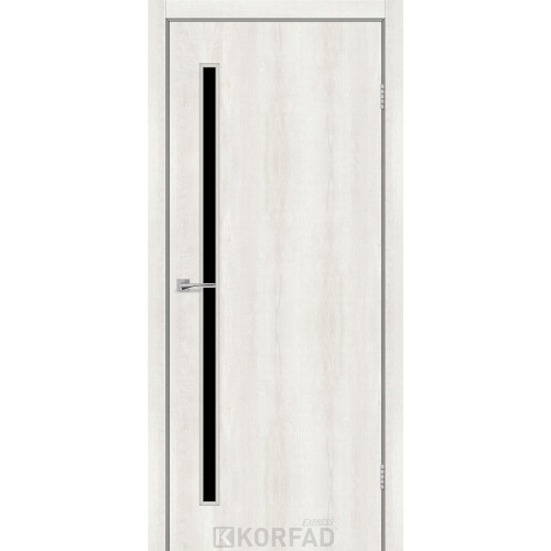 Межкомнатная дверь CORNET 03 ясень шелковый стекло черное KORFAD Express