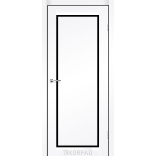 Двері міжкімнатні LEGACY білий мат скло чорне KORFAD Express