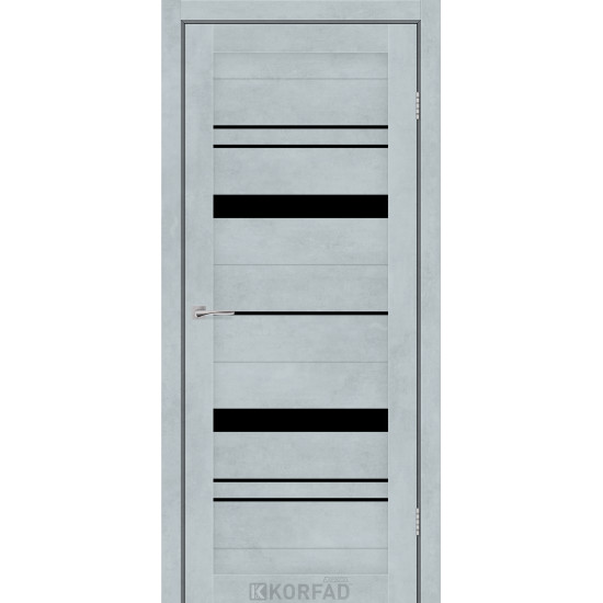 Двері міжкімнатні BELMINA цемент світлий скло чорне KORFAD Express