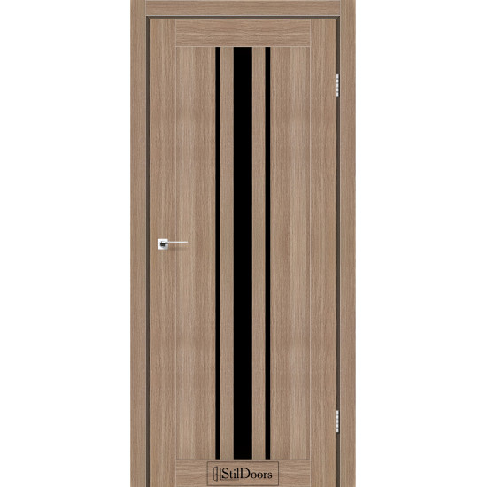 Двері міжкімнатні ARIZONA вільха класична скло чорне StilDoors