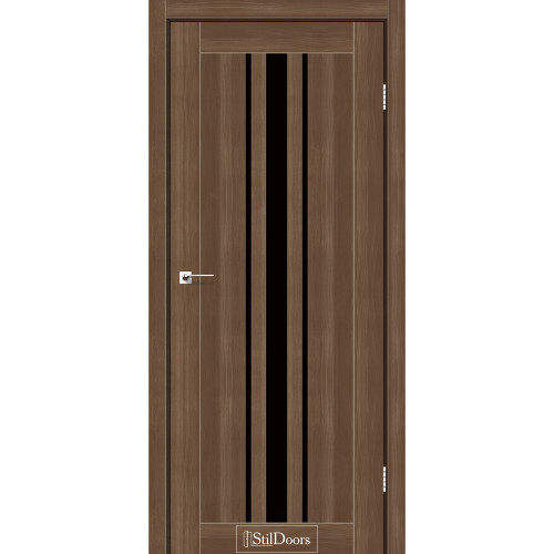 Двері міжкімнатні ARIZONA горіх золотий скло чорне StilDoors