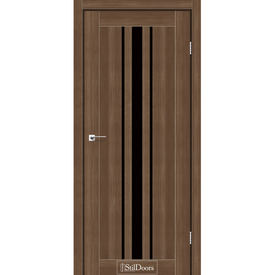 Двері міжкімнатні ARIZONA горіх золотий скло чорне StilDoors