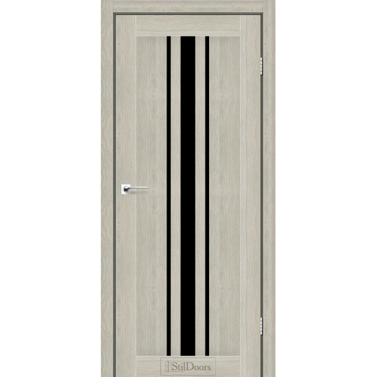 Двері міжкімнатні ARIZONA дуб альба скло чорне StilDoors