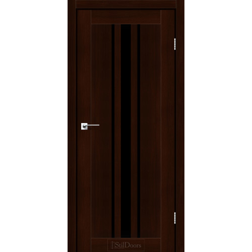 Двері міжкімнатні ARIZONA каштан скло чорне StilDoors