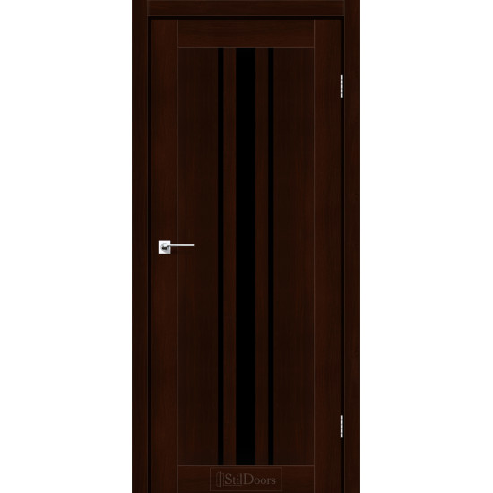 Двері міжкімнатні ARIZONA каштан скло чорне StilDoors