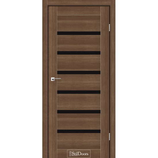 Двері міжкімнатні FLORIDA горіх золотий скло чорне StilDoors