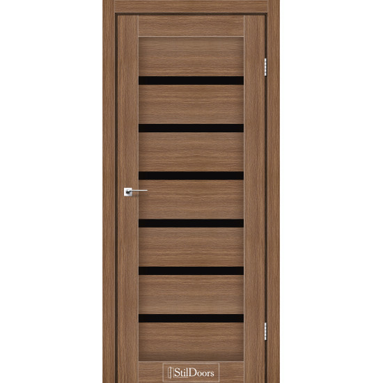 Двері міжкімнатні FLORIDA італійський горіх скло чорне StilDoors