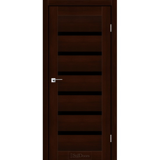 Двері міжкімнатні FLORIDA каштан скло чорне StilDoors
