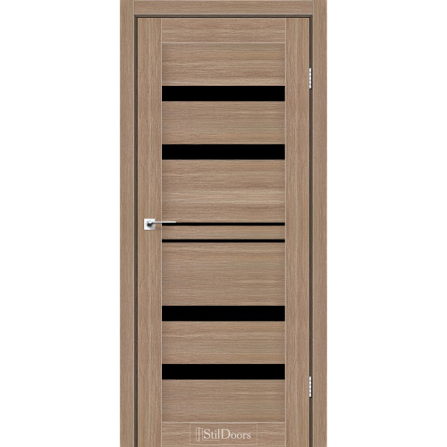 Дверь межкомнатная CUBA ольха классическая стекло черное StilDoors 