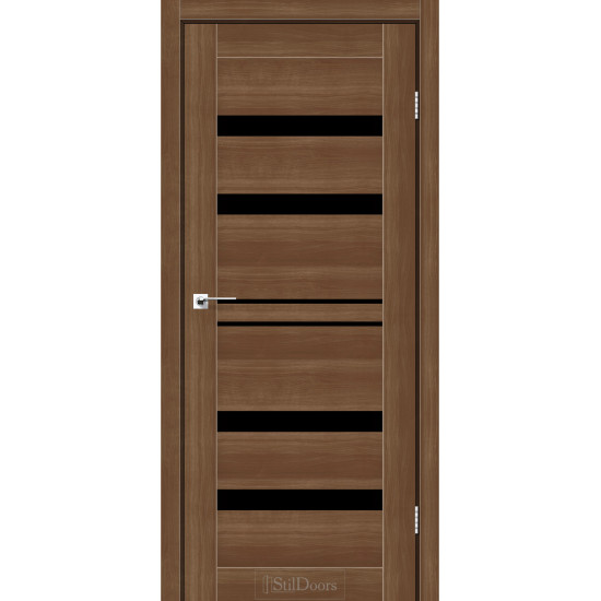 Двері міжкімнатні CUBA горіх золотий скло чорне StilDoors
