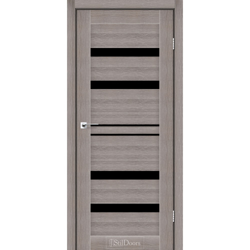 Дверь межкомнатная CUBA трюфель стекло черное StilDoors 