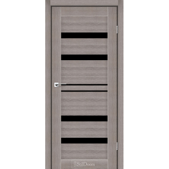Двері міжкімнатні CUBA трюфель скло чорне StilDoors