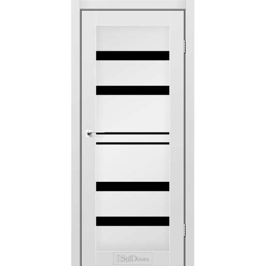 Двері міжкімнатні CUBA сірий мат скло чорне StilDoors