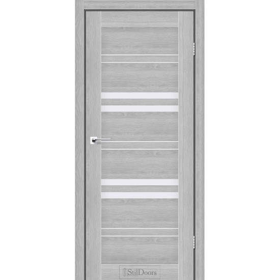 Двері міжкімнатні SLOVENIA дуб сріблястий скло сатин StilDoors