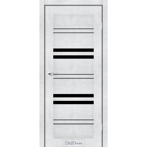 Двері міжкімнатні SLOVENIA світлий бетон скло чорне StilDoors