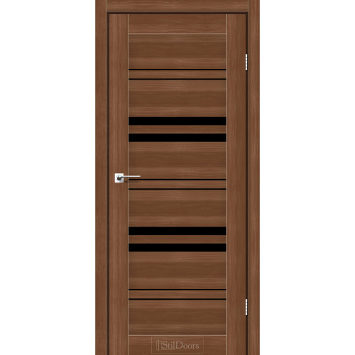 Двері міжкімнатні SLOVENIA горіх золотий скло чорне StilDoors