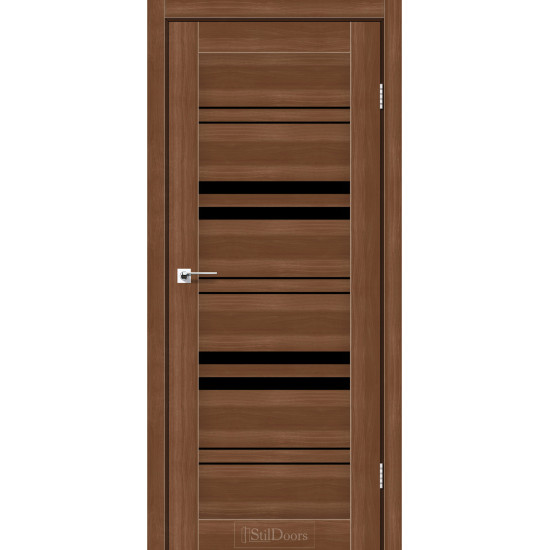 Двері міжкімнатні SLOVENIA горіх золотий скло чорне StilDoors