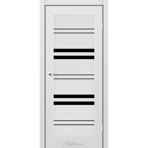 Двері міжкімнатні SLOVENIA сірий мат скло чорне StilDoors