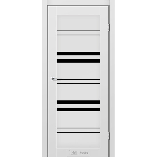 Двері міжкімнатні SLOVENIA сірий мат скло чорне StilDoors