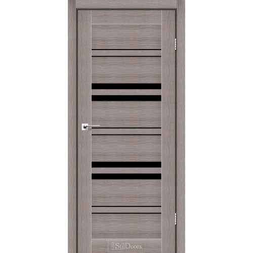 Двері міжкімнатні SLOVENIA трюфель скло чорне StilDoors