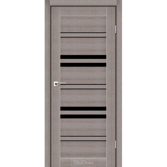 Двері міжкімнатні SLOVENIA трюфель скло чорне StilDoors