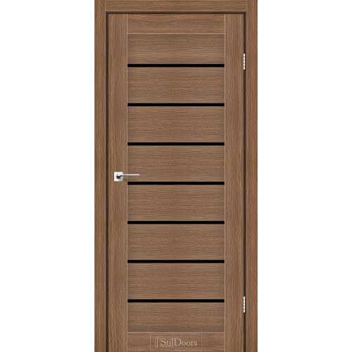Двері міжкімнатні TANZANIA італійський горіх скло чорне StilDoors