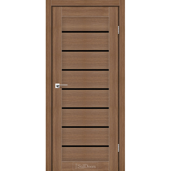 Двері міжкімнатні TANZANIA італійський горіх скло чорне StilDoors