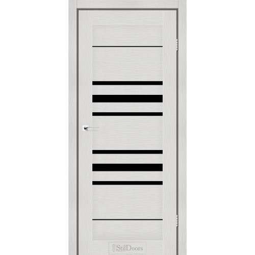 Двері міжкімнатні TOKYU світле дерево скло чорне StilDoors
