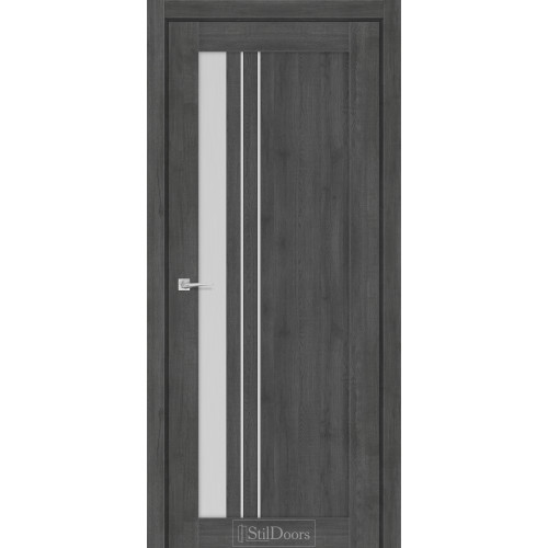 Дверь межкомнатная BELLANO дуб смоки стекло сатин StilDoors 