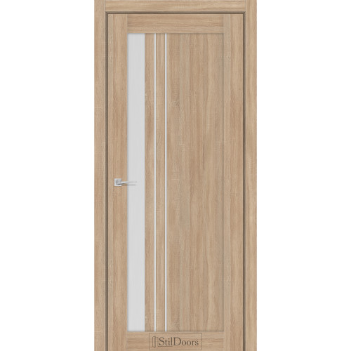 Дверь межкомнатная BELLANO ясень песочный стекло сатин StilDoors 