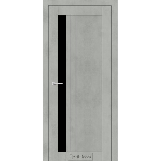Двері міжкімнатні BELLANO бетон тефра скло чорне StilDoors