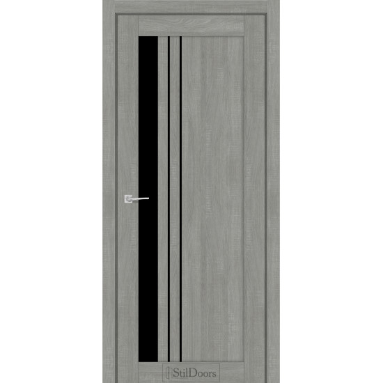 Двері міжкімнатні BELLANO ясен нордик скло чорне StilDoors