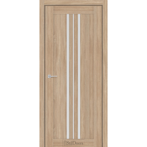 Дверь межкомнатная ARMANO ясень песочный стекло сатин StilDoors 